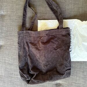 Black Corduroy Hobo Tote Bag